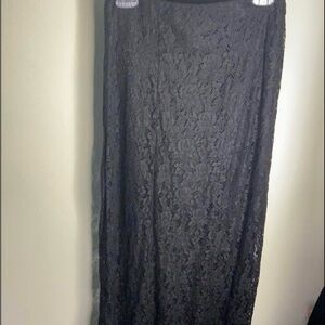 Faded Glory Women’s S Black Lace Midi Skirt